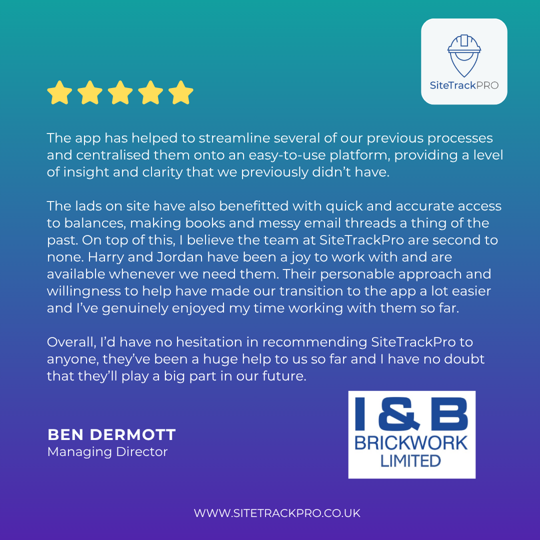 I&B Brickwork Review — 5 star rating